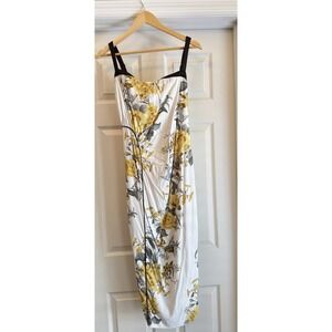 Floral Yellow & White Strap Dress